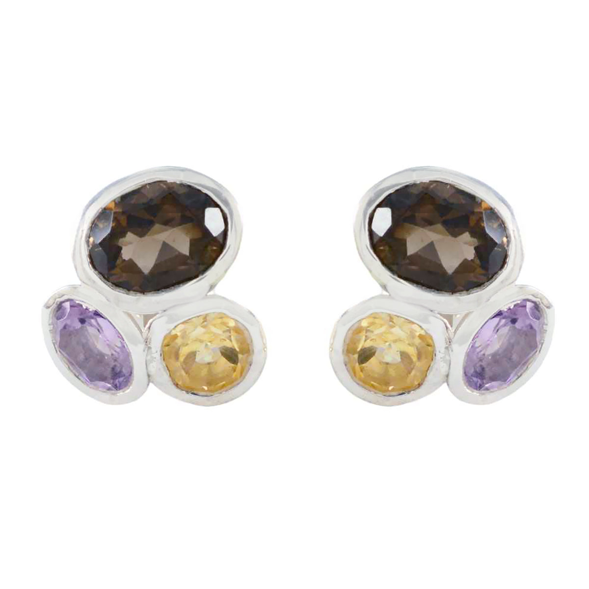 Dayana Multicolor Trilogy Stud Earrings for Any Occasion Multi multicolor Stud