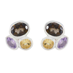 Dayana Multicolor Trilogy Stud Earrings for Any Occasion Multi multicolor Stud