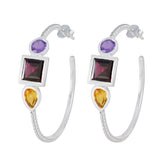 Jia Multicolor Trilogy Stud Earrings for Stylish Vibes Multi multicolor Stud