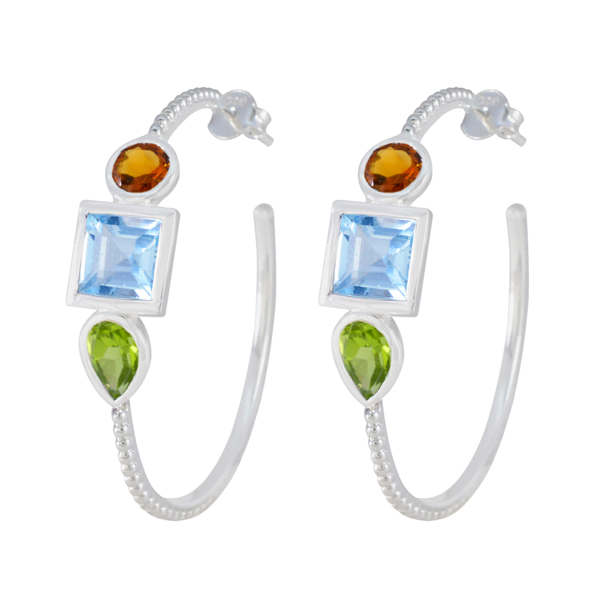 Sophia Multicolor Trilogy Stud Earrings for Everyday Glam Multi multicolor Stud