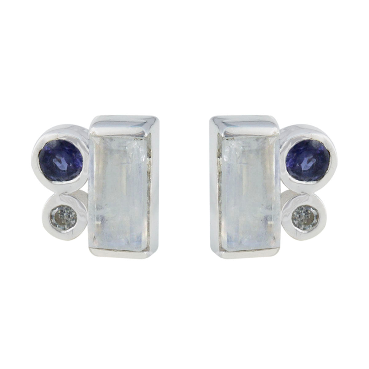 Natalia Multicolor Trilogy Stud Earrings for Glam Style Multi multicolor Stud