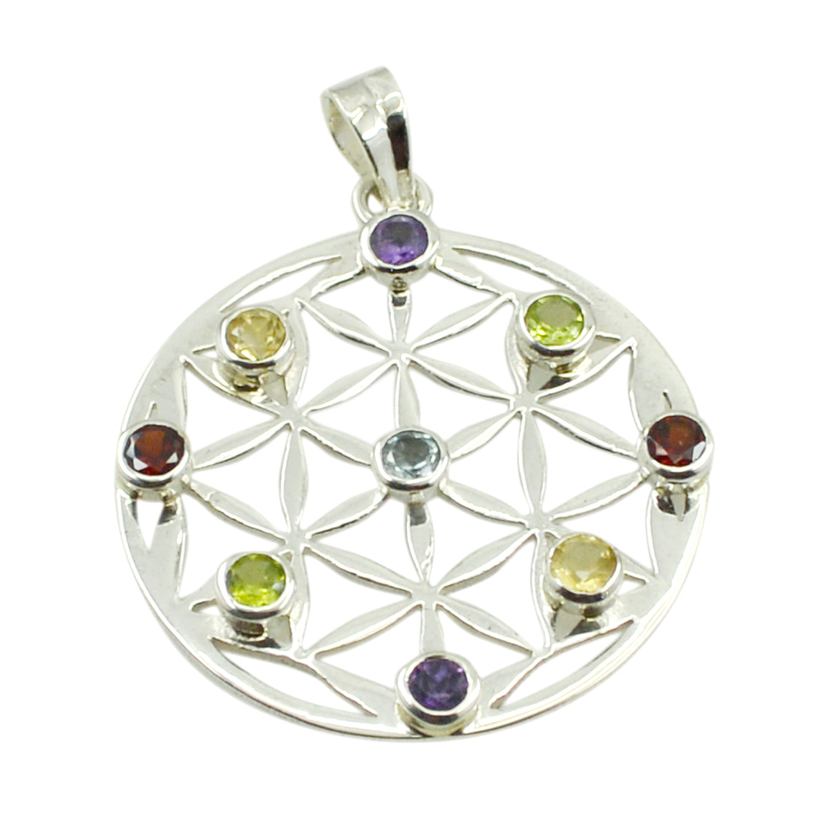 Inès Multicolor Victorian Pendant with Gemstones Multi Stone multicolor Multicolor
