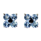 Isadora Multiple Stud Earrings India - Sparkling Style Blue topaz Blue Stud