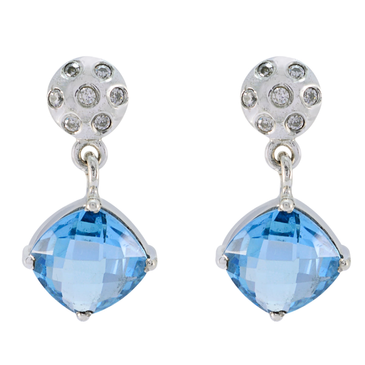 Naomi Blue Stud Earrings for Everyday Glam Blue Topaz Blue Stud