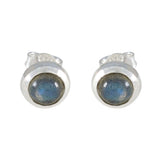 Naomi Grey Solitaire Earrings for Everyday Elegance Labradorite Gray Stud