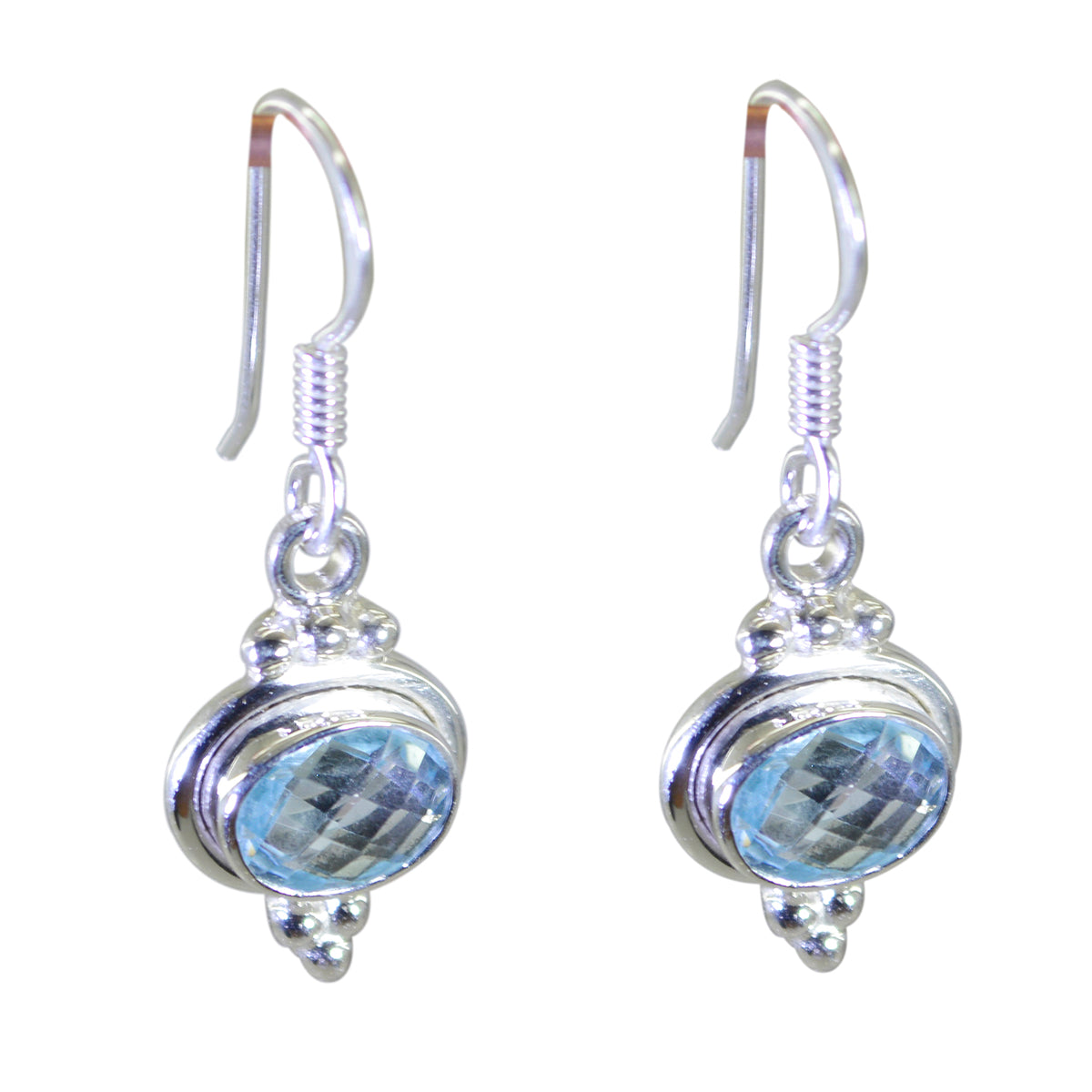 Nari Blue Dangle Earrings with Elegant Gemstone Design Blue Topaz Blue Dangle