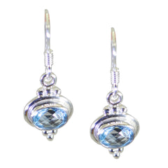 Nari Blue Dangle Earrings with Elegant Gemstone Design