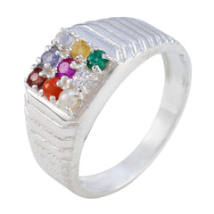 Zazlle Navratna Fashion Ring India - Colorful Gemstone Design