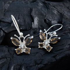 Nayara Brown Dangle Earrings with Elegant Butterfly Design