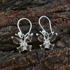 Nayara Brown Dangle Earrings with Elegant Butterfly Design