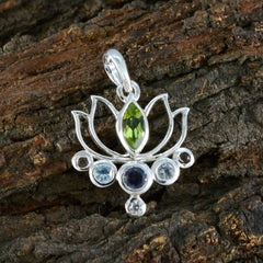 Nayara Gemstone Pendant with Artistic Silver Design