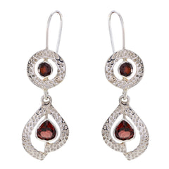Nella Red Dangle Earrings for Everyday Glam Garnet Red Dangle