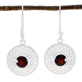 Nella Red Earrings with Silver Design for Stylish Looks Garnet Red Dangle