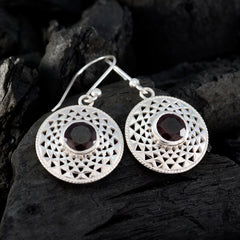 Nella Red Earrings with Silver Design for Stylish Looks