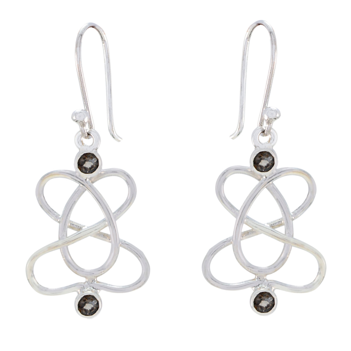 Noelia Brown Dangle Earrings - Elegant Fashion Statement Smoky Quartz Brown Dangle