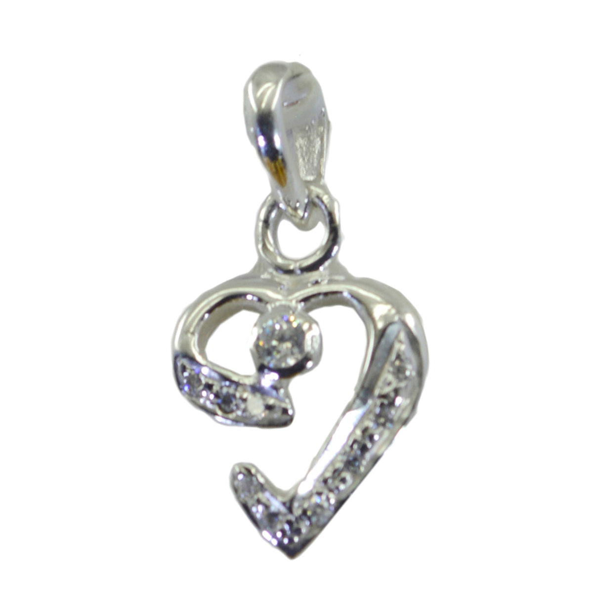 Nora White Cocktail Pendant with Sparkling Gemstones White CZ White White
