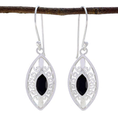 Nova Black Solitaire Earrings - Elegant Fashion Jewelry Black Onyx Black Dangle