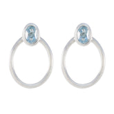 Nova Blue Solitaire Earrings for Glamorous Style Blue Topaz Blue Stud