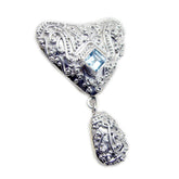 Nova Blue Statement Pendant with Intricate Design Blue Topaz Blue Blue