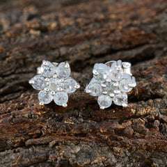 Nova Blue Stud Earrings - Stylish Floral Design