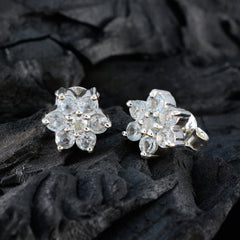 Nova Blue Stud Earrings - Stylish Floral Design