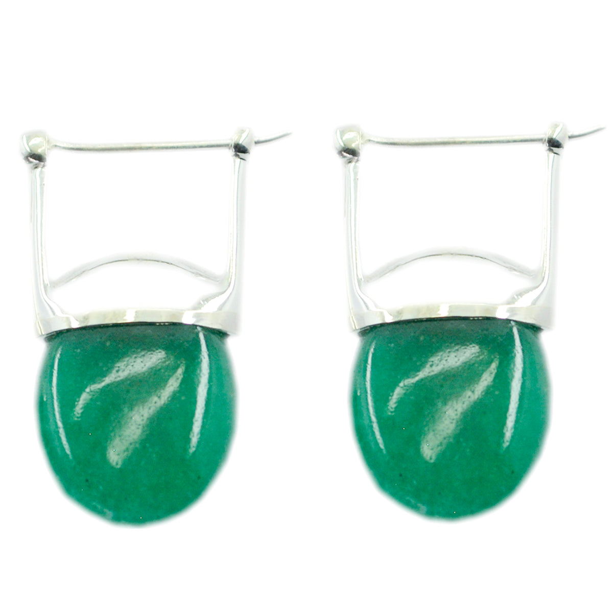 Nova Green Solitaire Earrings - Stunning Gemstone Jewelry Indian Emerald Green Stud