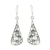 Rosa Party Wear Gemstone Earrings for Elegant Style Mystic Quartz multicolor Dangle