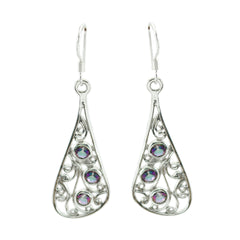 Rosa Party Wear Gemstone Earrings for Elegant Style Mystic Quartz multicolor Dangle