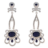 Ayesha Party Wear Gemstone Jewelry Earrings Iolite Blue Dangle
