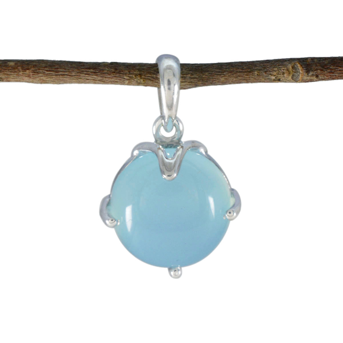 Anna Party Wear Pendant Jewelry with Gemstone Charm Aqua Chalcedony Aqua Aqua