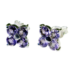 Isabella Party Wear Purple Earrings for Glam Looks Amethyst Purple Stud