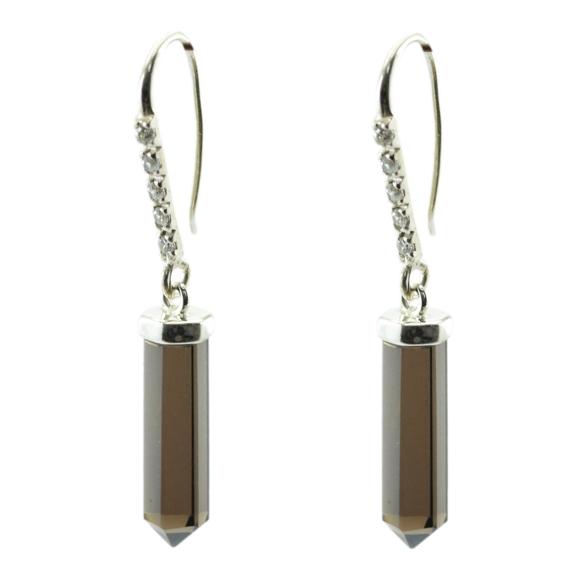 Patricia Brown Dangle Earrings - Chic Fashion Jewelry Smoky Quartz Brown Dangle
