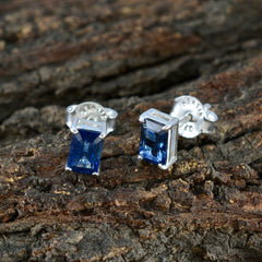 Paula Blue Solitaire Earrings for Elegant Style
