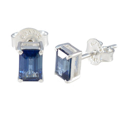 Paula Blue Solitaire Earrings for Elegant Style