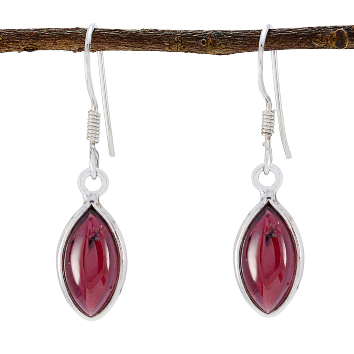 Paula Red Gemstone Earrings for Everyday Glam Garnet Red Dangle