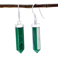 Penelope Green Dangle Earrings - Stylish Malachite Design Malachite Green Dangle