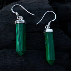 Penelope Green Dangle Earrings - Stylish Malachite Design