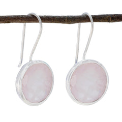 Penelope Pink Solitaire Earrings for Everyday Glam Rose Quartz Pink Dangle