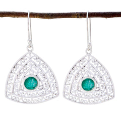 Pilar Green Solitaire Earrings - Elegant Charm for Every Occasion Indian Emerald Green Dangle
