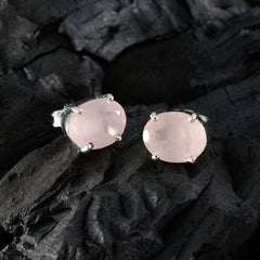 Pilar Pink Solitaire Stud Earrings for Everyday Glam