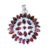 Pilar Red Statement Pendant - Bold Gemstone Jewelry Garnet Red Red