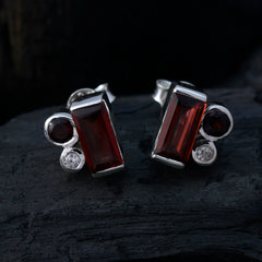 Pilar Red Stud Earrings for Everyday Glam
