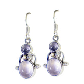 Harper Pink Dainty Dangle Earrings for Everyday Glam Rose Quartz Pink Dangle