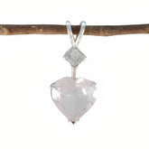 Zoe Pink Dainty Pendant - Heart-Shaped Gemstone Jewelry Rose Quartz Pink Pink