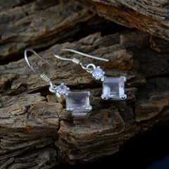 Yan Pink Dangle Earrings with Gemstone Charm