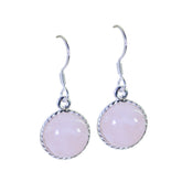 Ines Pink Dangle Earrings for Everyday Glam Rose Quartz Pink Dangle