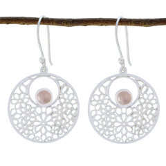 Katharina Pink Gemstone Dangle Earrings for Chic Style Rose Quartz Pink Dangle