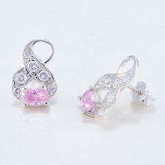 Riley Pink Gemstone Stud Earrings for Everyday Elegance
