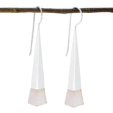 Chen Pink Solitaire Dangle Earrings for Everyday Glam Rose Quartz Pink Dangle