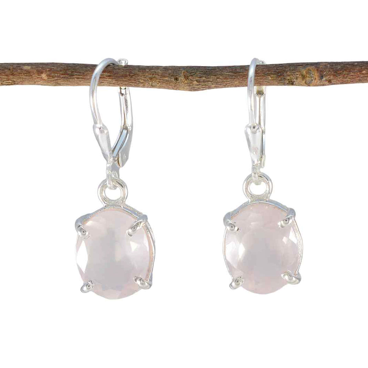 Riley Pink Solitaire Dangle Earrings for Every Occasion Rose Quartz Pink Dangle